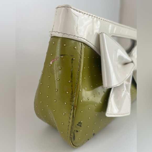 RARE vintage Isabella Fiore ostrich patent leather clutch - Picture 3 of 12